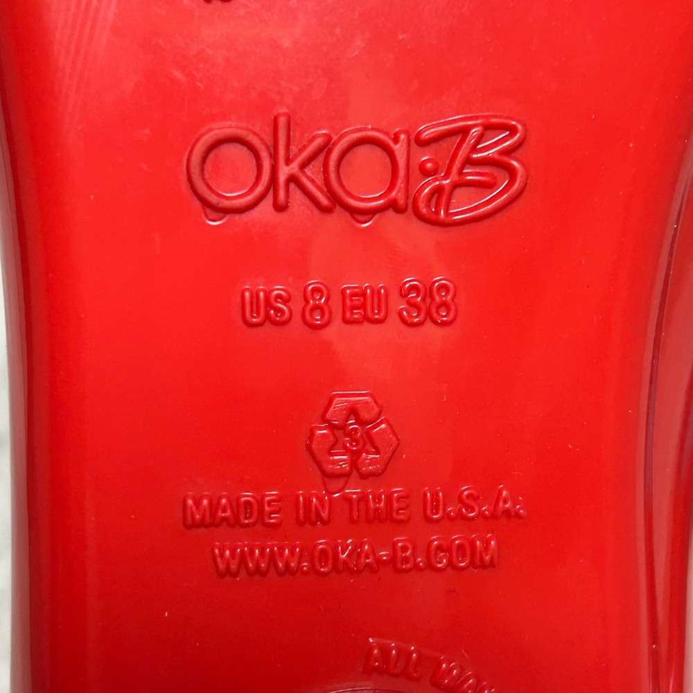Oka-B Red Orange Eco Friendly Ballet Flats Comfort Shoes US 7.5-8 EU 38 - Picture 3 of 8